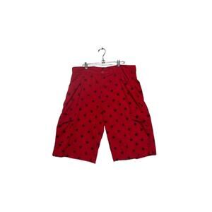 Diamond Stash Red Star Print Cargo Shorts Men's Size 38 - 100% Cotton